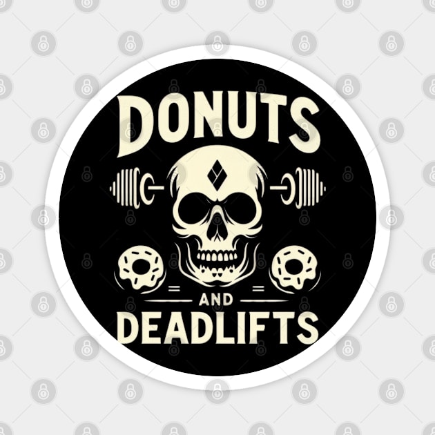 Donuts and Deadlifts Magnet by Dead Galaxy